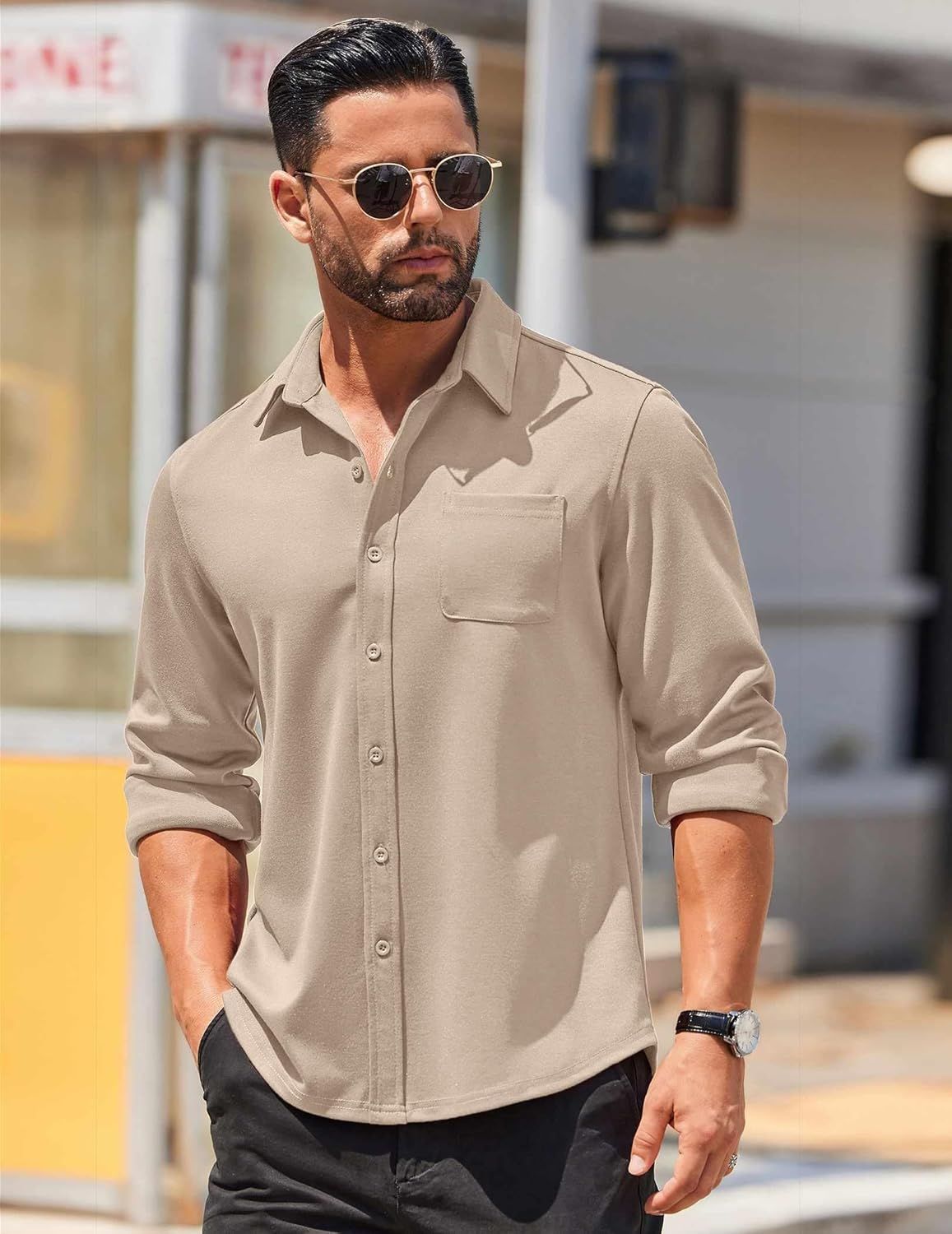 Chemise de luxe  manches longues pour homme – style raffiné et luxe