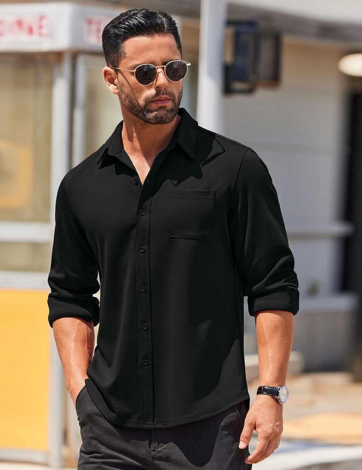 Chemise de luxe  manches longues pour homme – style raffiné et luxe