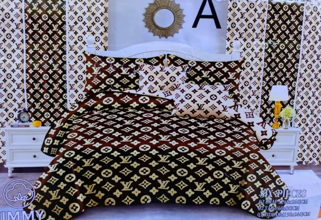 2 DRAPS HOUSE + 2 RIDEAUX +2 TAIES OREILLER