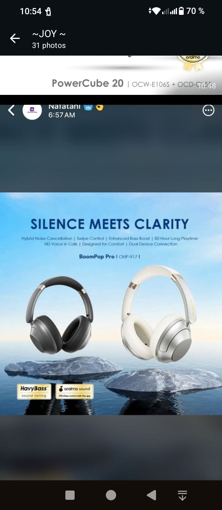 BoomPop Pro ANC OHP-917 – Casque Bluetooth Sans Fil (Or Clair)