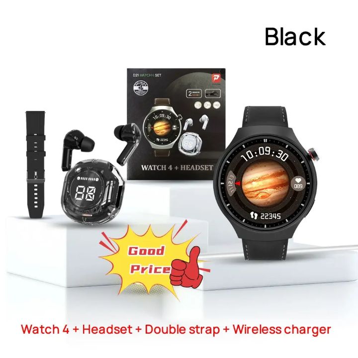 montre connectée D21 Watch 4 + Écouteurs Sans Fil 🎧