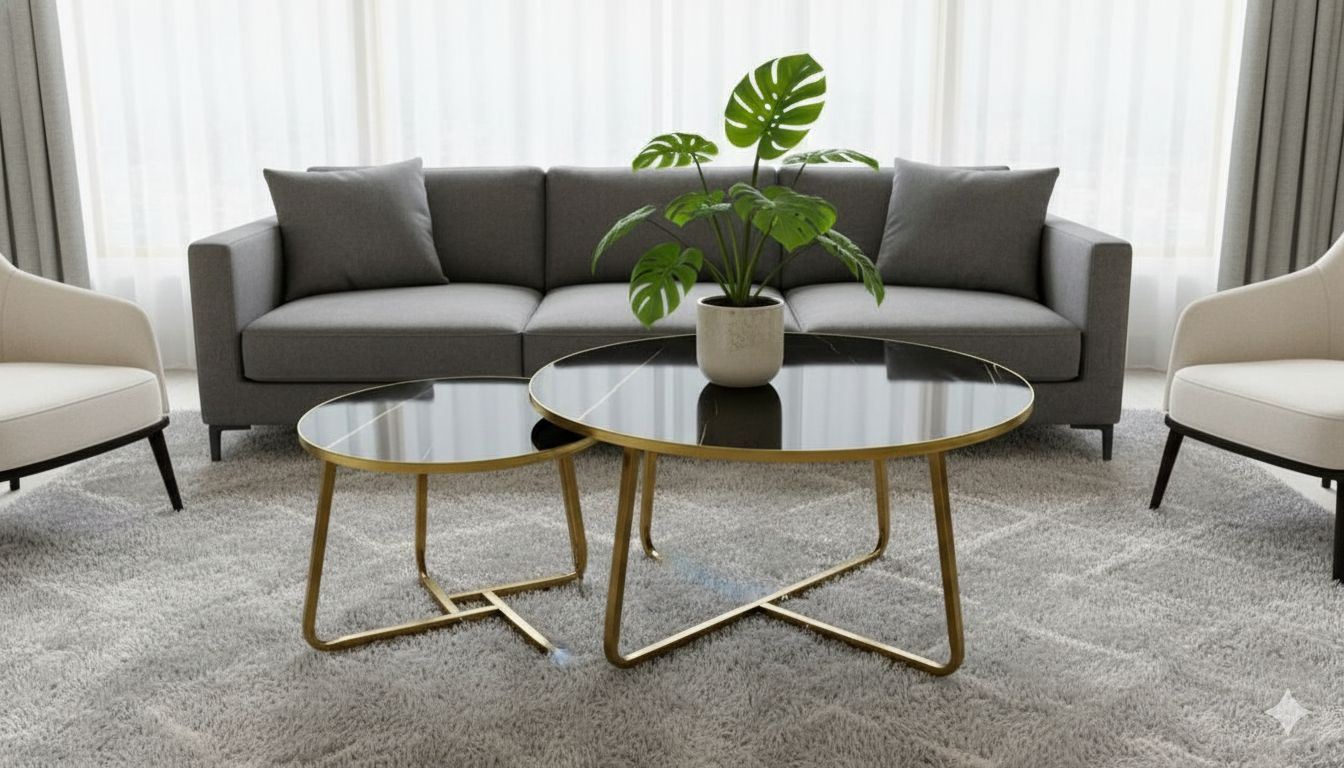 Ensemble de deux tables basses gigogne