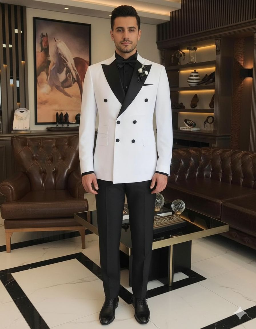 Costum smoking à double boutonnage