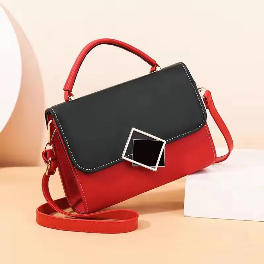Sac à main femme élégant bicolore avec bandoulière réglable