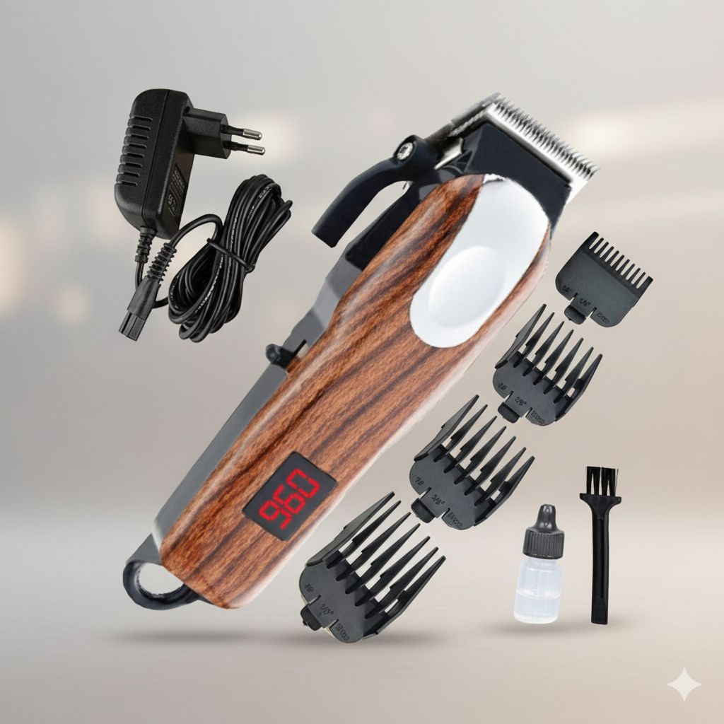 Tondeuse à Cheveux Professionnelle Geemy GM-2600 – Édition Design Bois