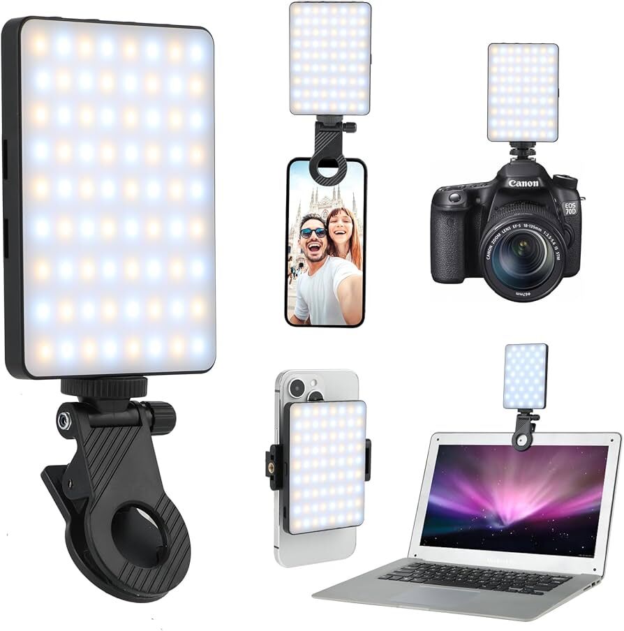 Kit d'éclairage vidéo portable LED RVB + boîte à lumière, mini panneau rechargeable