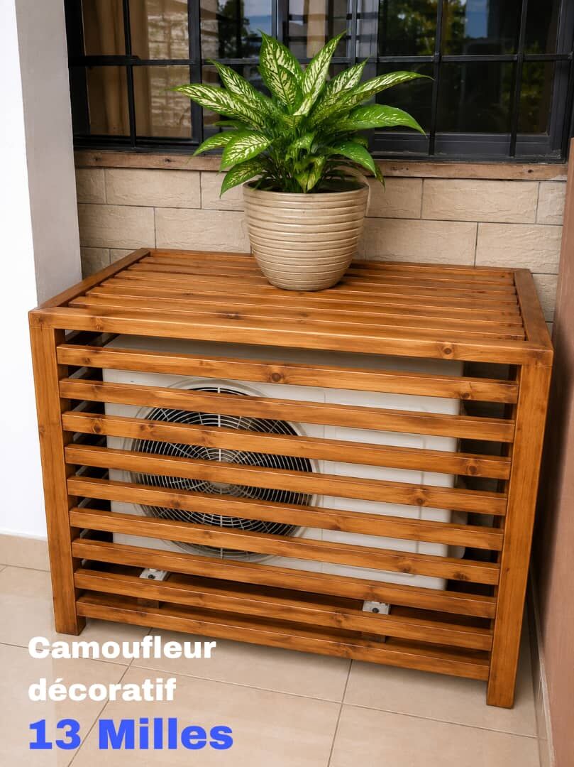 Cache climatiseur en bois