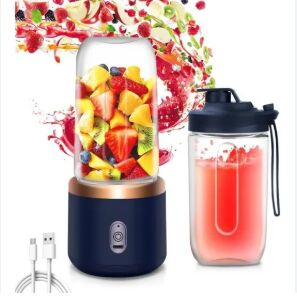 Mixeur Portable Rechargeable USB 400ML – Blender Smoothie avec Double Tasse