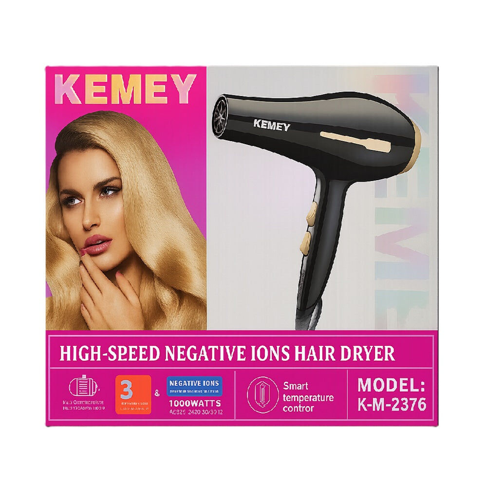 Sèche-Cheveux Haute Vitesse à Ions Négatifs – Kemei KM-2376