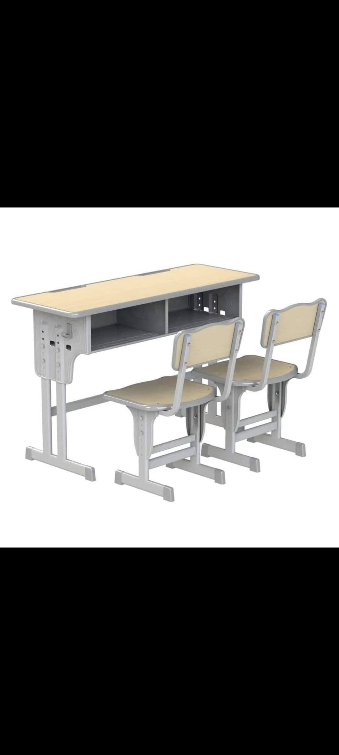 table et 2 chaises d'école
